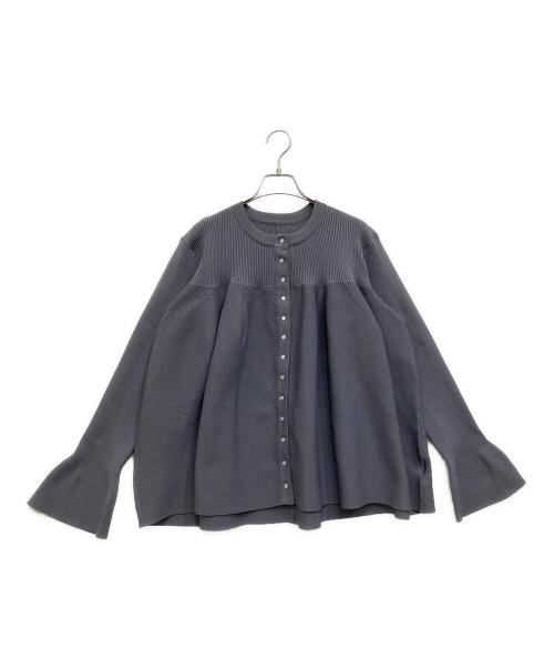 meri（ミーリー）meri (ミーリー) SHIORI ボリュームペプラムカーデ ブルー サイズ:Fの古着・服飾アイテム