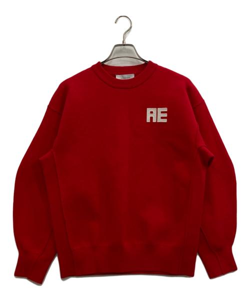 Adam et Rope（アダム エ ロペ）Adam et Rope (アダム エ ロペ) フェルト刺繍ニットプルオーバー レッド サイズ:38の古着・服飾アイテム