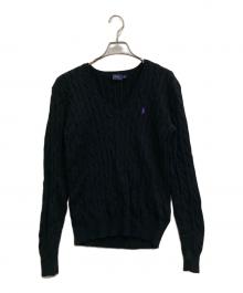 POLO RALPH LAUREN（ポロ・ラルフローレン）の古着「ケーブルニット」｜ブラック
