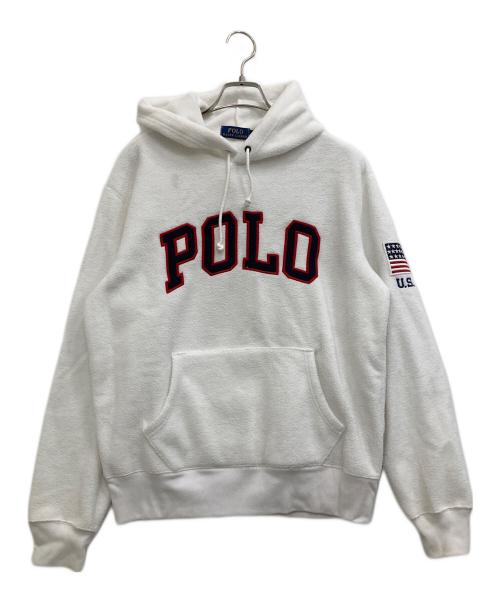 POLO RALPH LAUREN（ポロ・ラルフローレン）POLO RALPH LAUREN (ポロ・ラルフローレン) フリースパーカー ホワイト サイズ:Mの古着・服飾アイテム