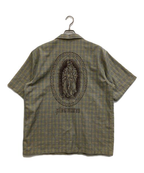 PLEASURES（プレジャーズ）PLEASURES (プレジャーズ) 半袖シャツ ブルー×イエロー サイズ:-の古着・服飾アイテム