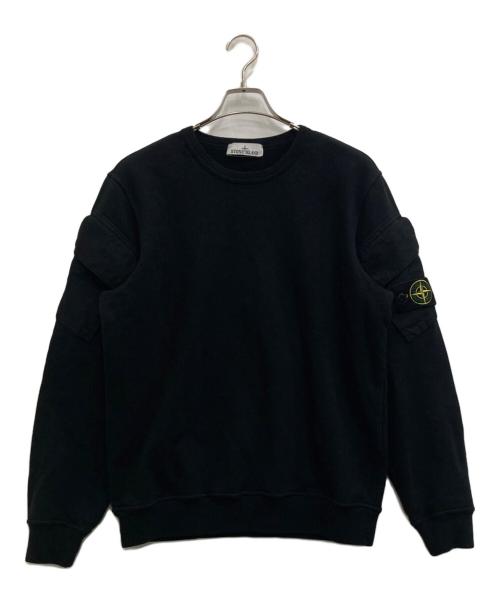 STONE ISLAND（ストーンアイランド）STONE ISLAND (ストーンアイランド) BRUSHED ORGANIC COTTON FLEECE ブラック サイズ:Mの古着・服飾アイテム