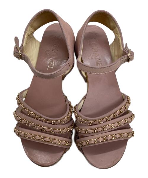 CHANEL（シャネル）CHANEL (シャネル) チェーンサンダル ピンク サイズ:SIZE 37 1/2の古着・服飾アイテム