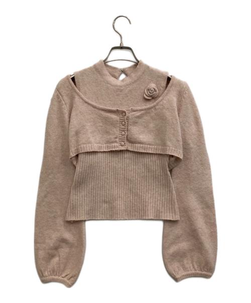 ANDMARY（アンドマリー）ANDMARY (アンドマリー) flower knit set up ピンク サイズ:-の古着・服飾アイテム