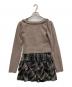 rilly emulie (リリーエミュリ) Frill Cardigan Check Ribbon Onepiece ブラウン サイズ:- 未使用品：8000円