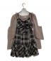 中古・古着 rilly emulie (リリーエミュリ) Frill Cardigan Check Ribbon Onepiece ブラウン サイズ:- 未使用品：8000円