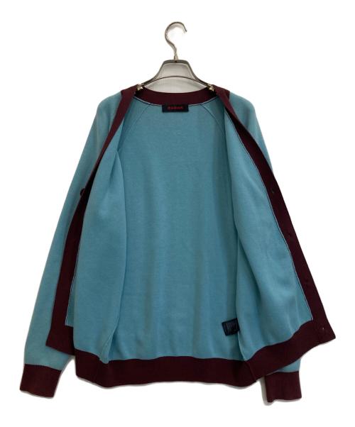 CABAN（キャバン）CABAN (キャバン) コットンカシミヤ バイカラーVネックカーディガン スカイブルー サイズ:Mの古着・服飾アイテム