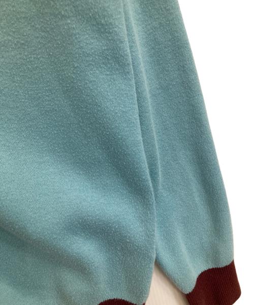 CABAN（キャバン）CABAN (キャバン) コットンカシミヤ バイカラーVネックカーディガン スカイブルー サイズ:Mの古着・服飾アイテム