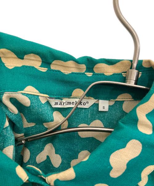 marimekko（マリメッコ）marimekko (マリメッコ) 半袖シャツワンピース グリーン サイズ:Sの古着・服飾アイテム