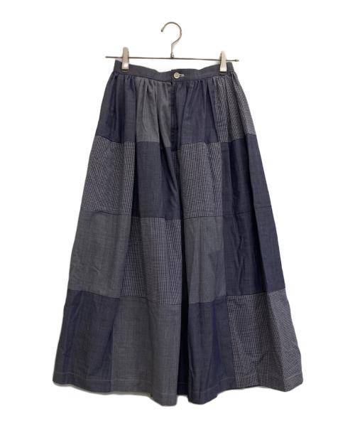 tricot COMME des GARCONS（トリココムデギャルソン）tricot COMME des GARCONS (トリココムデギャルソン) チェック切替スカート ネイビー サイズ:Sの古着・服飾アイテム