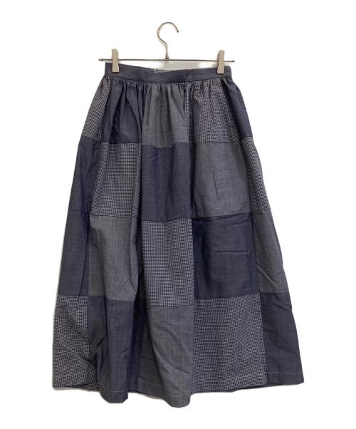 tricot COMME des GARCONS（トリココムデギャルソン）tricot COMME des GARCONS (トリココムデギャルソン) チェック切替スカート ネイビー サイズ:Sの古着・服飾アイテム