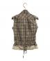 BURBERRY BLUE LABEL (バーバリー ブルー レーベル) フリルチェックノースリーブブラウス ブラウン サイズ:36：4000円
