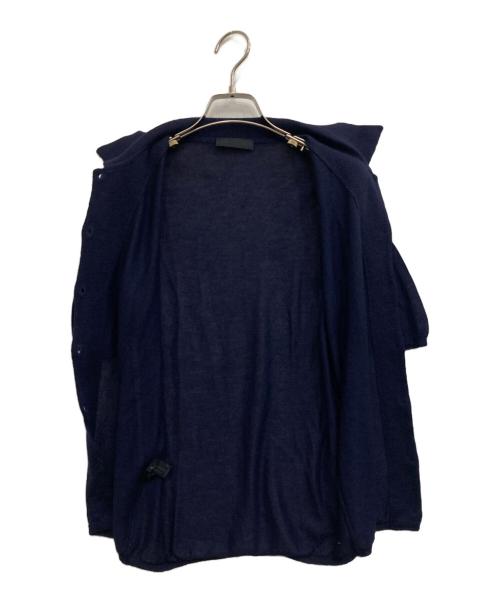 PRADA（プラダ）PRADA (プラダ) シルクブレンドカシミヤ半袖ニット ネイビー サイズ:40の古着・服飾アイテム