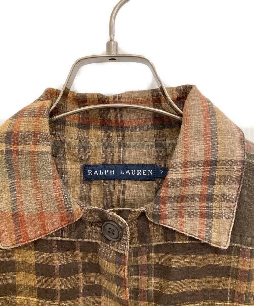 RALPH LAUREN（ラルフローレン）RALPH LAUREN (ラルフローレン) シャツジャケット ブラウン サイズ:7の古着・服飾アイテム