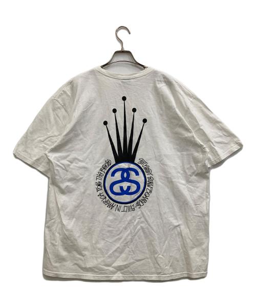 stussy（ステューシー）stussy (ステューシー) クラウンロゴTシャツ ホワイト サイズ:XLの古着・服飾アイテム