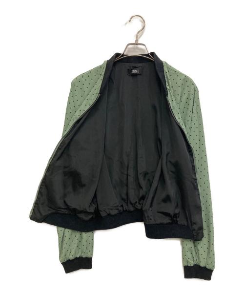 DIESEL（ディーゼル）DIESEL (ディーゼル) ドット柄MA1ジャケット グリーン サイズ:-の古着・服飾アイテム