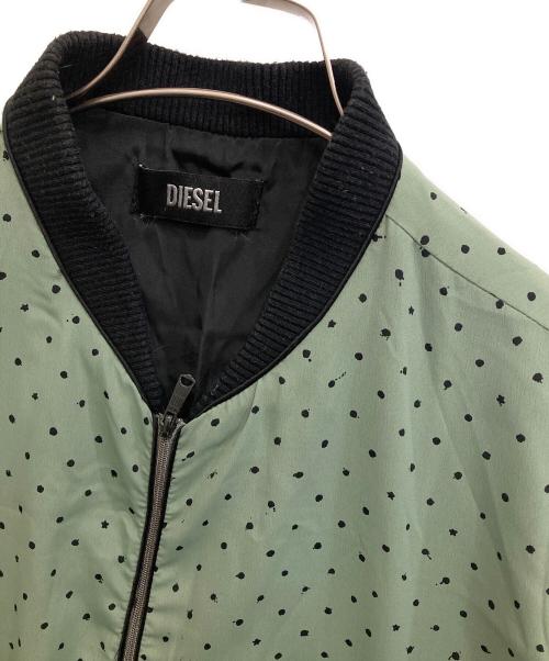 DIESEL（ディーゼル）DIESEL (ディーゼル) ドット柄MA1ジャケット グリーン サイズ:-の古着・服飾アイテム