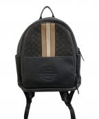 COACHコーチ）の古着「シグネチャー トンプソン ジャガード ヴァーシティ ストライプ バックパック」｜ブラック