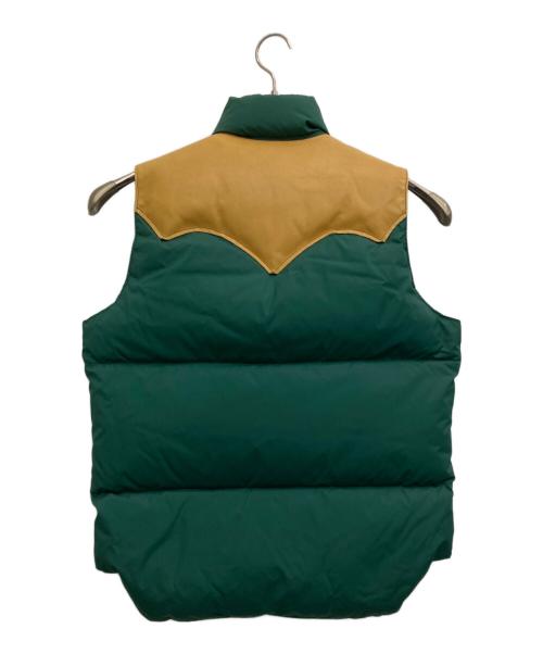 Rocky Mountain FeatherBed（ロッキーマウンテンフェザーベッド）Rocky Mountain Featherbed (ロッキーマウンテンフェザーベッド) ダウンベスト ベージュ×グリーン サイズ:SIZE 40の古着・服飾アイテム
