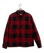 WOOLRICHウールリッチ）の古着「ALASKAN WOOL CHECK OVERSHIRT」｜レッド×ブラック