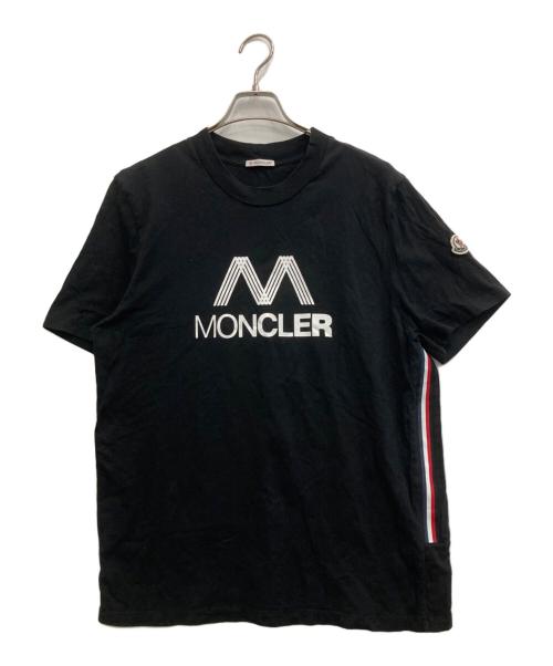 MONCLER（モンクレール）MONCLER (モンクレール) ロゴプリントTシャツ ブラック サイズ:Lの古着・服飾アイテム