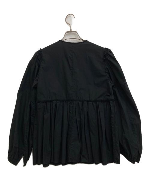 TOMORROW LAND（トゥモローランド）TOMORROW LAND (トゥモローランド) ブラックコンビネーションペプラムブラウス ブラック サイズ:36の古着・服飾アイテム