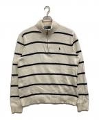 POLO RALPH LAURENポロ・ラルフローレン）の古着「ハーフジップボーダーニット」｜アイボリー