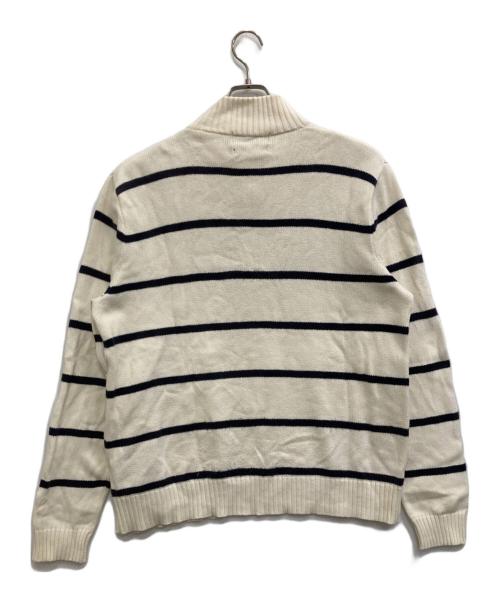 POLO RALPH LAUREN（ポロ・ラルフローレン）POLO RALPH LAUREN (ポロ・ラルフローレン) ハーフジップボーダーニット アイボリー サイズ:Lの古着・服飾アイテム