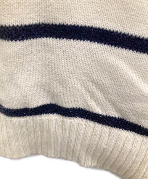 POLO RALPH LAUREN（ポロ・ラルフローレン）POLO RALPH LAUREN (ポロ・ラルフローレン) ハーフジップボーダーニット アイボリー サイズ:Lの古着・服飾アイテム