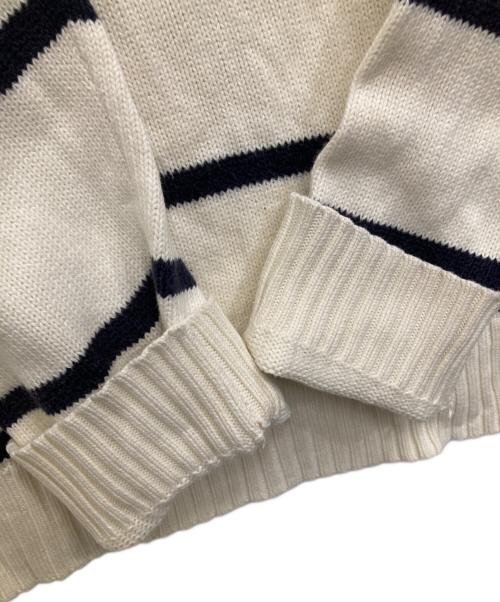 POLO RALPH LAUREN（ポロ・ラルフローレン）POLO RALPH LAUREN (ポロ・ラルフローレン) ハーフジップボーダーニット アイボリー サイズ:Lの古着・服飾アイテム
