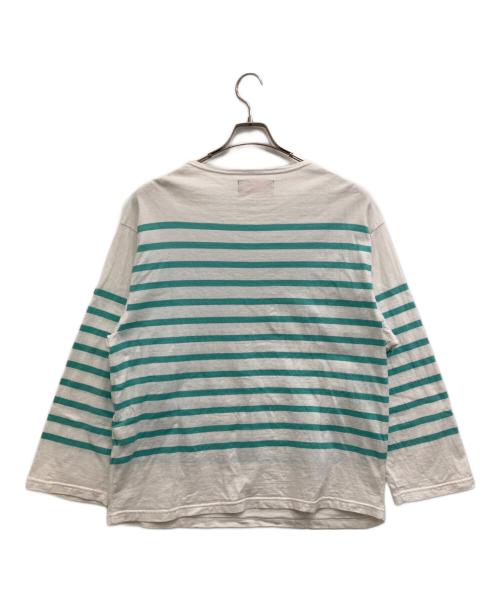 OUTIL（ウティ）OUTIL (ウティ) ボーダーカットソー ホワイト×グリーン サイズ:2の古着・服飾アイテム