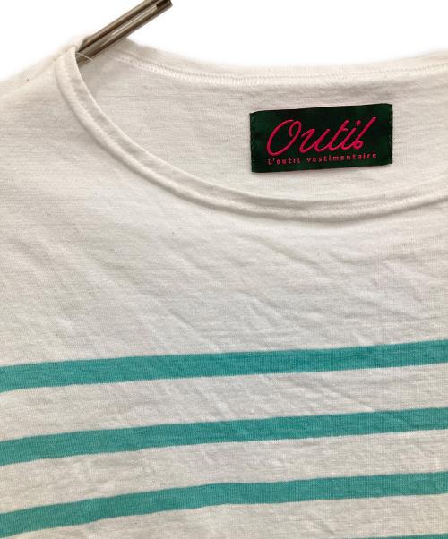 OUTIL（ウティ）OUTIL (ウティ) ボーダーカットソー ホワイト×グリーン サイズ:2の古着・服飾アイテム
