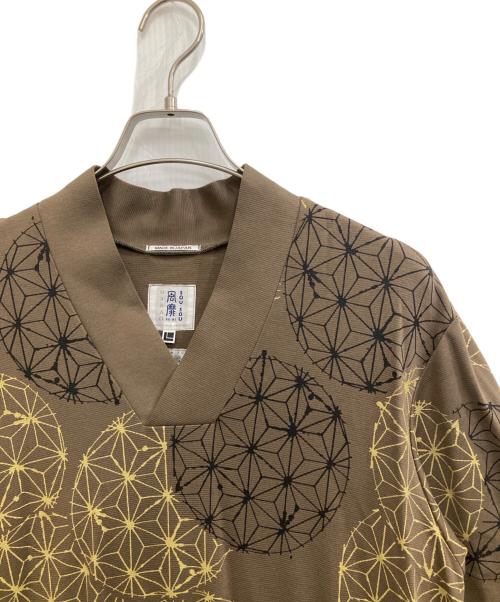 SOU・SOU（ソウソウ）SOU・SOU (ソウソウ) 麻てまりと余白 ワンピース ブラウン サイズ:Lの古着・服飾アイテム