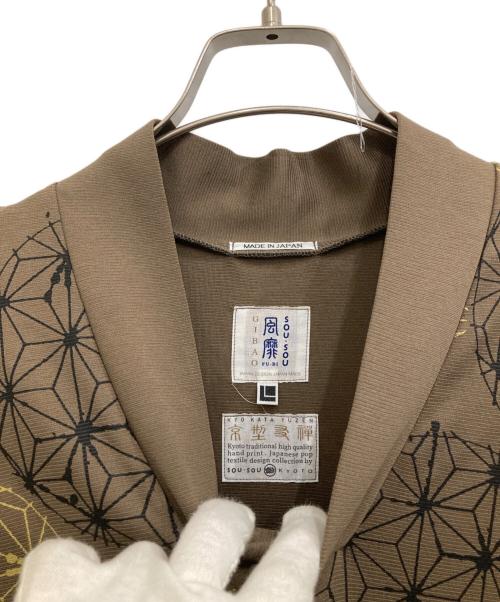 SOU・SOU（ソウソウ）SOU・SOU (ソウソウ) 麻てまりと余白 ワンピース ブラウン サイズ:Lの古着・服飾アイテム