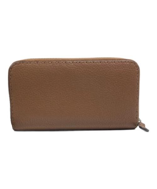 FENDI（フェンディ）FENDI (フェンディ) ラウンドファスナー財布 ブラウンの古着・服飾アイテム