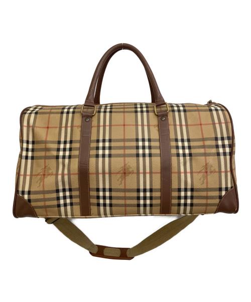 Burberry's（バーバリーズ）Burberry's (バーバリーズ) ノバチェックボストンバッグ ブラウンの古着・服飾アイテム
