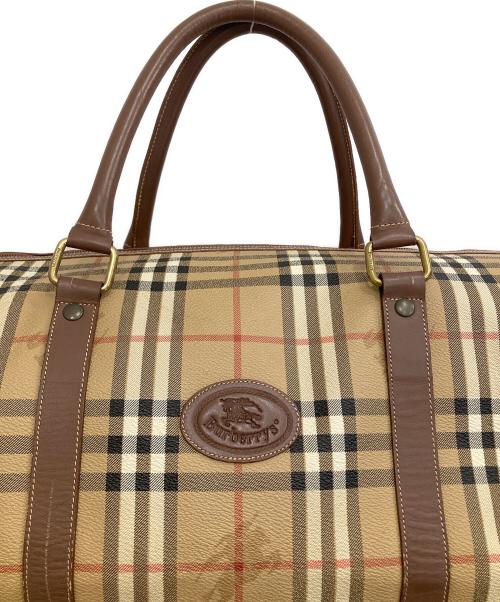 Burberry's（バーバリーズ）Burberry's (バーバリーズ) ノバチェックボストンバッグ ブラウンの古着・服飾アイテム