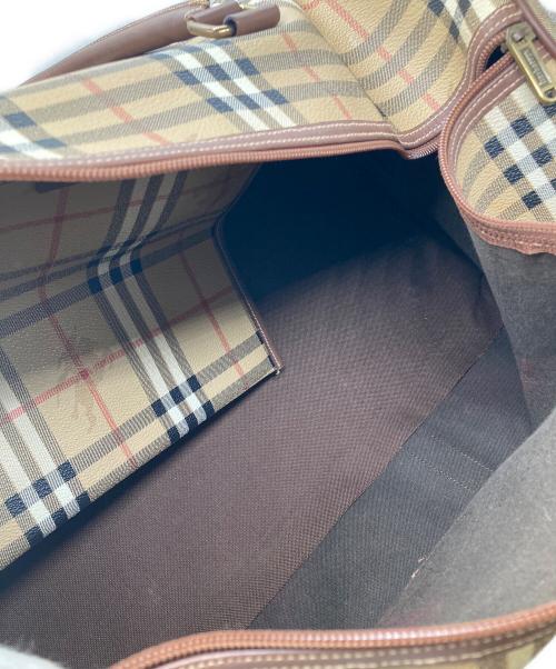 Burberry's（バーバリーズ）Burberry's (バーバリーズ) ノバチェックボストンバッグ ブラウンの古着・服飾アイテム