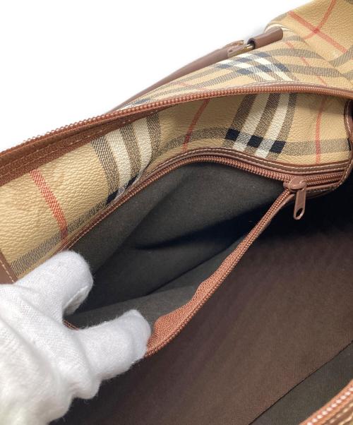 Burberry's（バーバリーズ）Burberry's (バーバリーズ) ノバチェックボストンバッグ ブラウンの古着・服飾アイテム