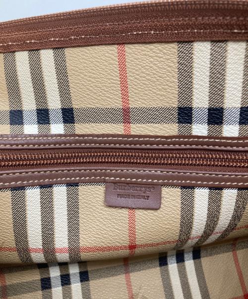 Burberry's（バーバリーズ）Burberry's (バーバリーズ) ノバチェックボストンバッグ ブラウンの古着・服飾アイテム