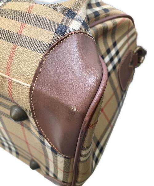 Burberry's（バーバリーズ）Burberry's (バーバリーズ) ノバチェックボストンバッグ ブラウンの古着・服飾アイテム
