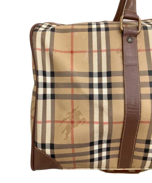 Burberry's（バーバリーズ）Burberry's (バーバリーズ) ノバチェックボストンバッグ ブラウンの古着・服飾アイテム