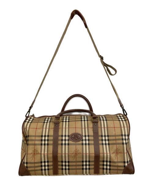 Burberry's（バーバリーズ）Burberry's (バーバリーズ) ノバチェックボストンバッグ ブラウンの古着・服飾アイテム
