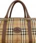 中古・古着 Burberry's (バーバリーズ) ノバチェックボストンバッグ ブラウン：15000円
