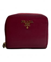 PRADA（プラダ）の古着「サフィアーノラウンドファスナーコインケース」｜ピンク