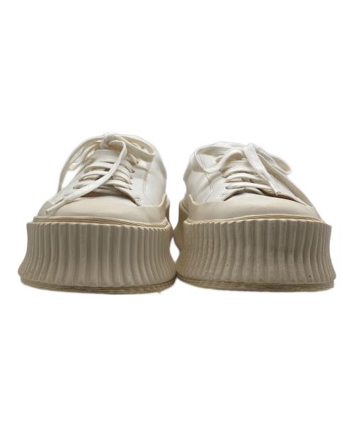 JIL SANDER（ジルサンダー）JIL SANDER (ジルサンダー) プラットフォームレザースニーカー ホワイト サイズ:37の古着・服飾アイテム