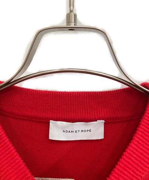 Adam et Rope（アダム エ ロペ）Adam et Rope (アダム エ ロペ) フェルト刺繍ニットプルオーバー レッド サイズ:36の古着・服飾アイテム