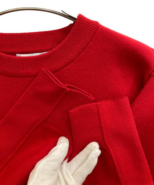 Adam et Rope（アダム エ ロペ）Adam et Rope (アダム エ ロペ) フェルト刺繍ニットプルオーバー レッド サイズ:36の古着・服飾アイテム