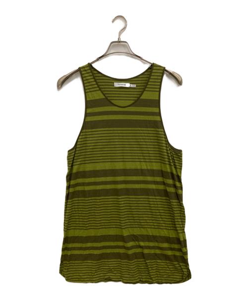 nonnative（ノンネイティブ）nonnative (ノンネイティブ) DWELLER TANK TOP COTTON JERSEY BORDER グリーン サイズ:3の古着・服飾アイテム