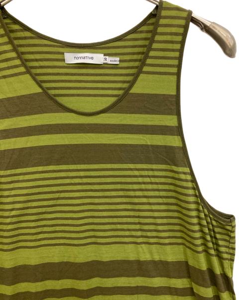 nonnative（ノンネイティブ）nonnative (ノンネイティブ) DWELLER TANK TOP COTTON JERSEY BORDER グリーン サイズ:3の古着・服飾アイテム